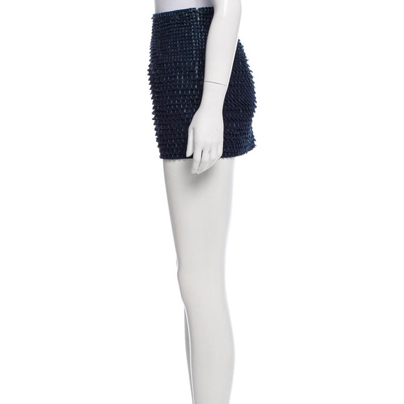 Haute Hippie Navy Scalloped Mini Skirt - Picture 8 of 14